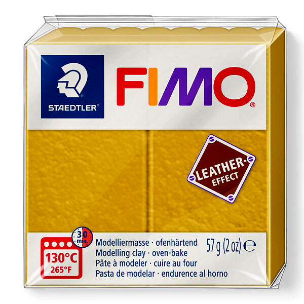 PATE POLYMERE FIMO EFFECT CUIR OCRE 57 gr REF 8010-179