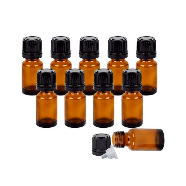 Lot de 10 flacons en verre vide avec égouttoir de 10 ml – Image 2