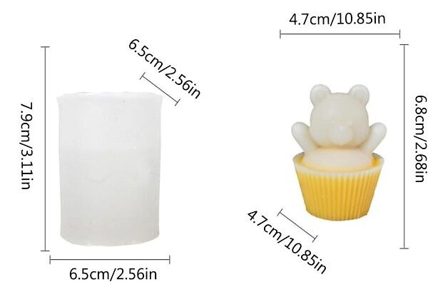 Moule silicone oursons panier 68 x 47 mm – Image 2